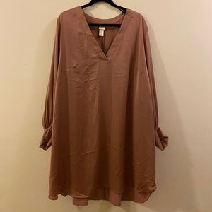NWOT Satin V-neck  Shirt Dress